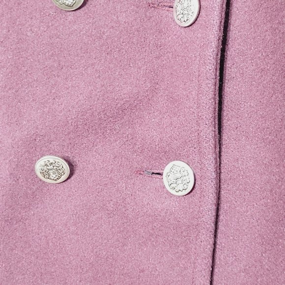 Balimel Vintage Plum Double Breasted Coquette Jacket Wool Blend Lined Elegance - Picture 2 of 15